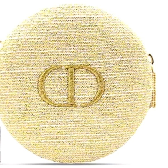 Dior Golden Round Small Pouch Vanity Holiday Authentic - Picture 1 of 15
